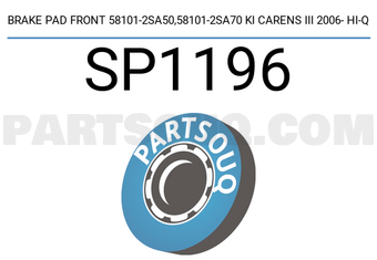 Hi-Q SP1196 BRAKE PAD FRONT 58101-2SA50,58101-2SA70 KI CARENS III 2006- HI-Q