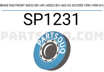 Hi-Q SP1231 BRAKE PAD FRONT 45022-S01-A01,45022-S01-A02 HO ACCORD 1990-1998 HI-Q