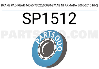 Hi-Q SP1512 BRAKE PAD REAR 44060-7S025,05080-871AB NI ARMADA 2005-2010 HI-Q