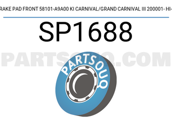 Hi-Q SP1688 BRAKE PAD FRONT 58101-A9A00 KI CARNIVAL/GRAND CARNIVAL III 200001- HI-Q