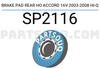 Hi-Q SP2116 BRAKE PAD REAR HO ACCORD 16V 2003-2008 Hi-Q