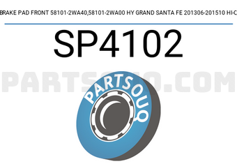 Hi-Q SP4102 BRAKE PAD FRONT 58101-2WA40,58101-2WA00 HY GRAND SANTA FE 201306-201510 HI-Q