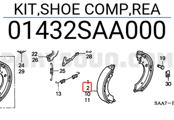 Honda 01432SAA000 KIT,SHOE COMP,REA