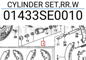 Honda 01433SE0010 CYLINDER SET,RR.W