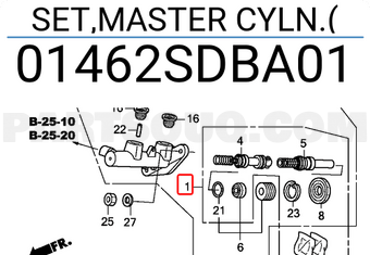 Honda 01462SDBA01 SET,MASTER CYLN