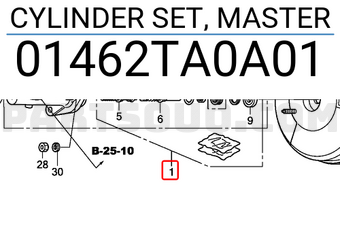 Honda 01462TA0A01 CYLINDER SET, MASTER