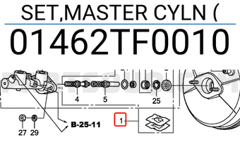 Honda 01462TF0010 SET,MASTER CYLN (
