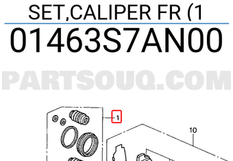 Honda 01463S7AN00 SET,CALIPER FR (1
