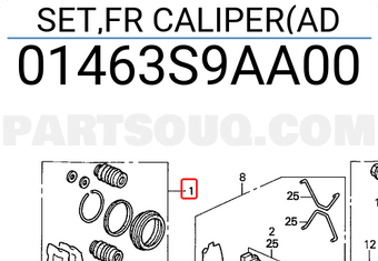 Honda 01463S9AA00 SET,FR CALIPER(AD