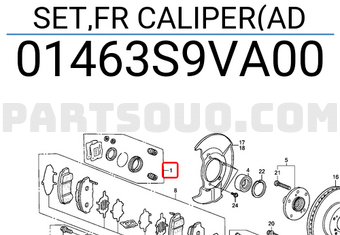 Honda 01463S9VA00 SET,FR CALIPER(AD