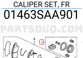 Honda 01463SAA901 CALIPER SET, FR