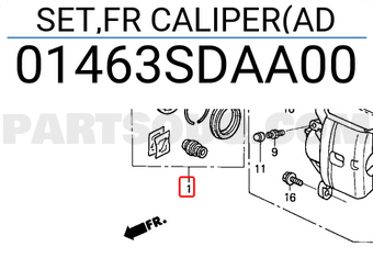 Honda 01463SDAA00 SET,FR CALIPER(AD