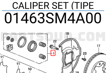 Honda 01463SM4A00 CALIPER SET (TIPE