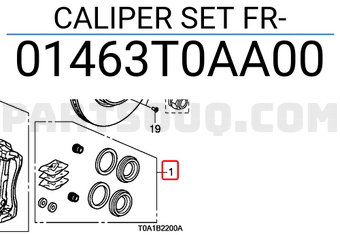 Honda 01463T0AA00 CALIPER SET FR