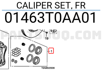 Honda 01463T0AA01 CALIPER SET, FR