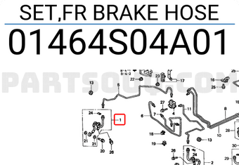 Honda 01464S04A01 SET,FR BRAKE HOSE