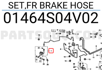 Honda 01464S04V02 SET,FR BRAKE HOSE