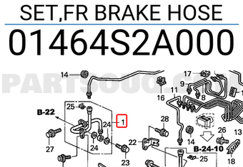 Honda 01464S2A000 SET,FR BRAKE HOSE