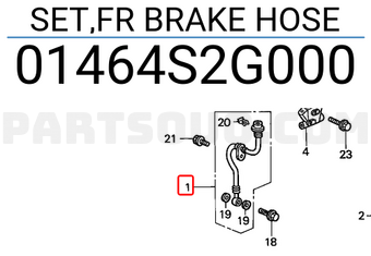 Honda 01464S2G000 SET,FR BRAKE HOSE