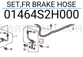 Honda 01464S2H000 SET,FR BRAKE HOSE