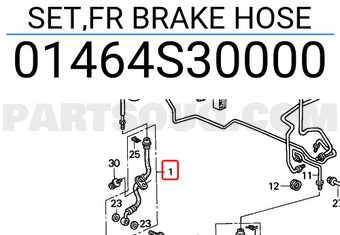 Honda 01464S30000 SET,FR BRAKE HOSE