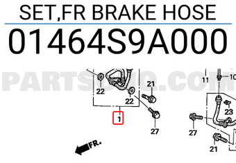 Honda 01464S9A000 SET,FR BRAKE HOSE