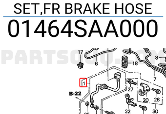 Honda 01464SAA000 SET,FR BRAKE HOSE