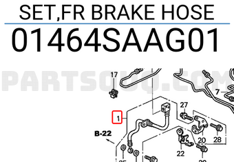 Honda 01464SAAG01 SET,FR BRAKE HOSE