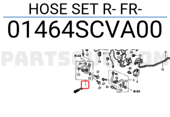 Honda 01464SCVA00 HOSE SET R- FR