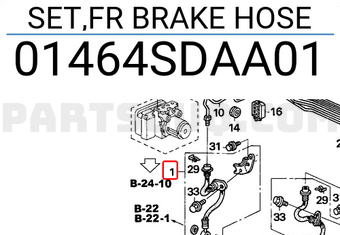 Honda 01464SDAA01 SET,FR BRAKE HOSE