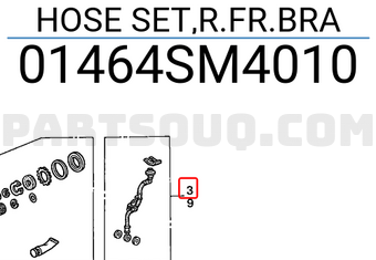 Honda 01464SM4010 HOSE SET,R.FR.BRA