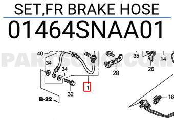 Honda 01464SNAA01 SET,FR BRAKE HOSE