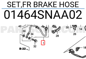 Honda 01464SNAA02 SET,FR BRAKE HOSE