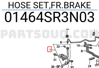 Honda 01464SR3N03 HOSE SET,FR.BRAKE