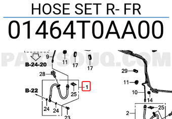 Honda 01464T0AA00 HOSE SET R- FR