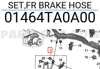 Honda 01464TA0A00 SET,FR BRAKE HOSE