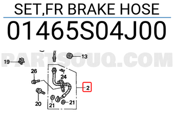 Honda 01465S04J00 SET,FR BRAKE HOSE