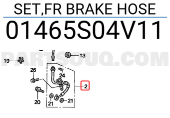 Honda 01465S04V11 SET,FR BRAKE HOSE