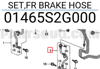 Honda 01465S2G000 SET,FR BRAKE HOSE