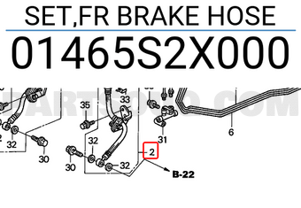 Honda 01465S2X000 SET,FR BRAKE HOSE