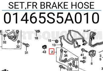 Honda 01465S5A010 SET,FR BRAKE HOSE
