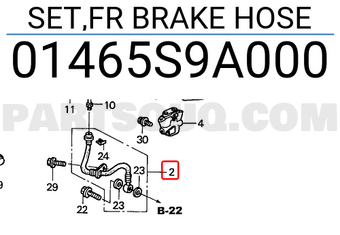 Honda 01465S9A000 SET,FR BRAKE HOSE