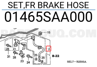 Honda 01465SAA000 SET,FR BRAKE HOSE