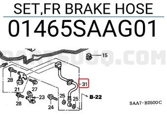 Honda 01465SAAG01 SET,FR BRAKE HOSE