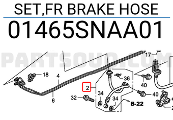 Honda 01465SNAA01 SET,FR BRAKE HOSE