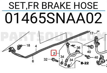 Honda 01465SNAA02 SET,FR BRAKE HOSE