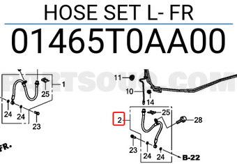 Honda 01465T0AA00 HOSE SET L- FR