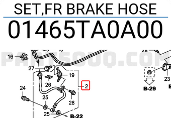 Honda 01465TA0A00 SET,FR BRAKE HOSE