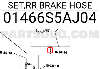 Honda 01466S5AJ04 SET,RR BRAKE HOSE