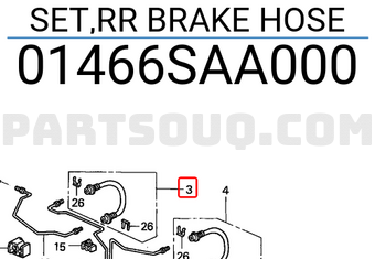 Honda 01466SAA000 SET,RR BRAKE HOSE